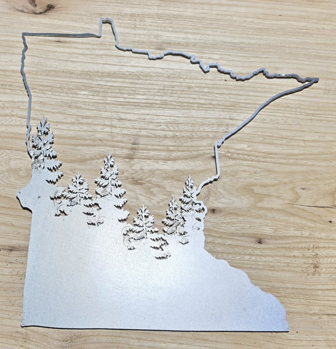 Minnesota Pine Forest Metal Wall Art - Small (10" x 10.5")